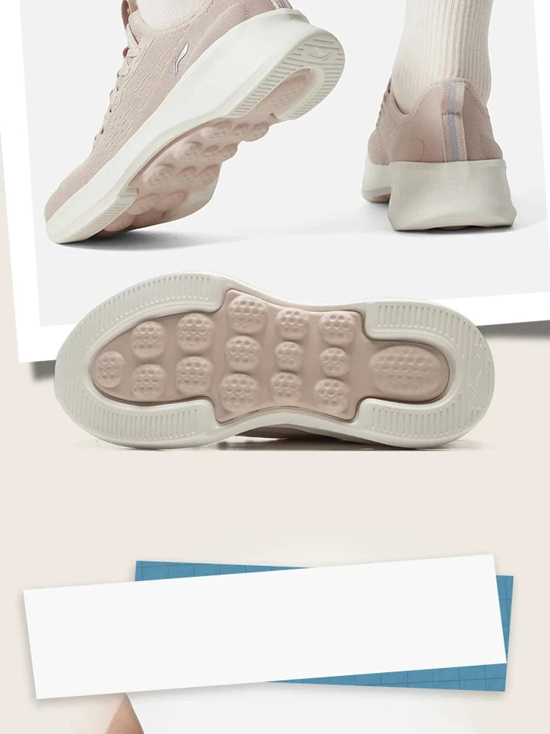 Li-Ning Women's SOFT ESSENTIAL V2 Slip-on Casual Walking Shoes Cushion Flexible LiNing Comfortable Sports Sneakers AGLV022