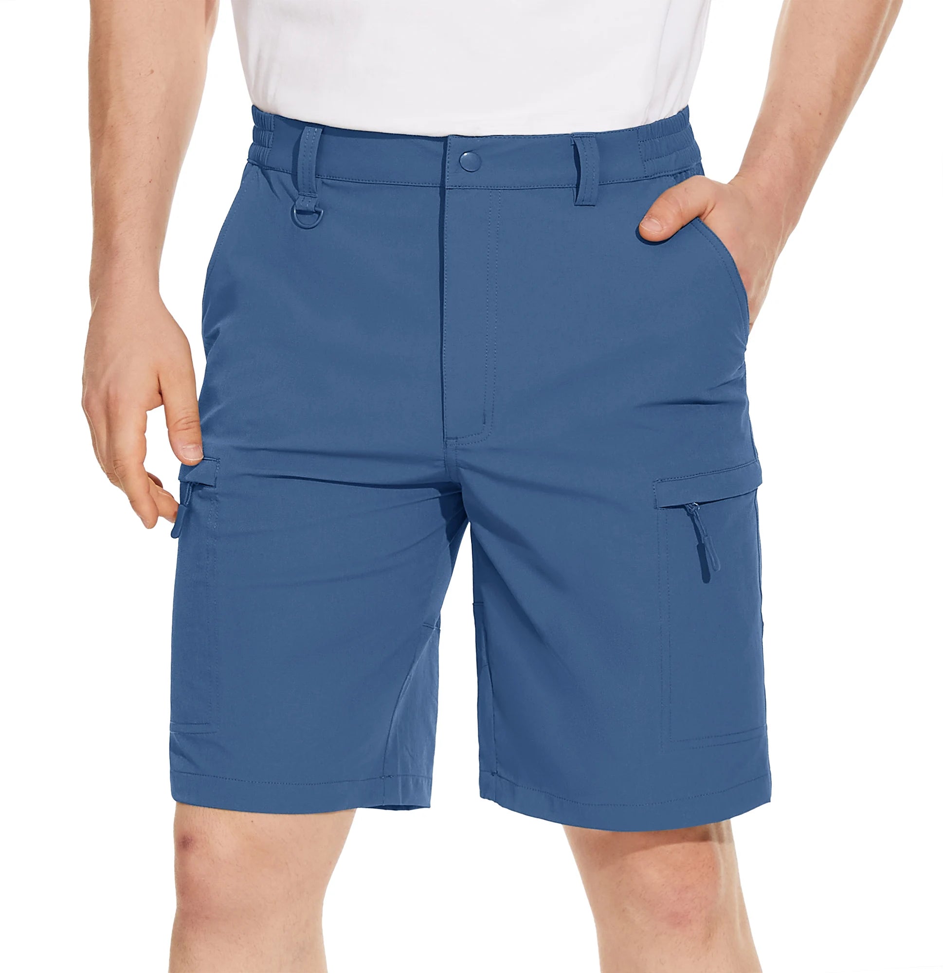 Men's Quick Dry Cargo Shorts Summer Waterproof Hiking Shorts Outdoor Multi-pockets Camping Training Work Shorts Man