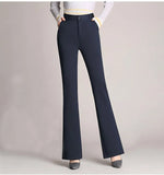 Ladies' business casual pants, comfortable office wear with pockets, elegant regular fit work pants