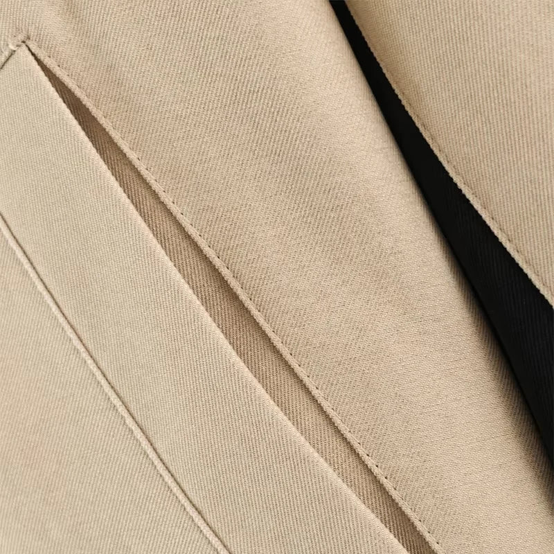 Women's Jackets Beige Black Zip Collar Crop Jacket Lapel Loose Streetwear Spring Autumn Chic Sports Outfits Short Coats 2026 New