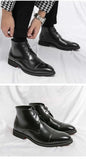 Men Boots Red Sole Handmade Solid Color Lace Up Classic Business Ankle Boots for Men Free Shipping Fashion Mens Shoes