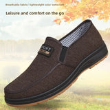 Men Canvas Slip On Shoes Breathable Non Slip Casual Walking Elderly Father Cloth Footwear