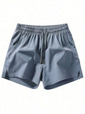Men's Anti-Lost Drawstring Sports Shorts With Zipper Pockets