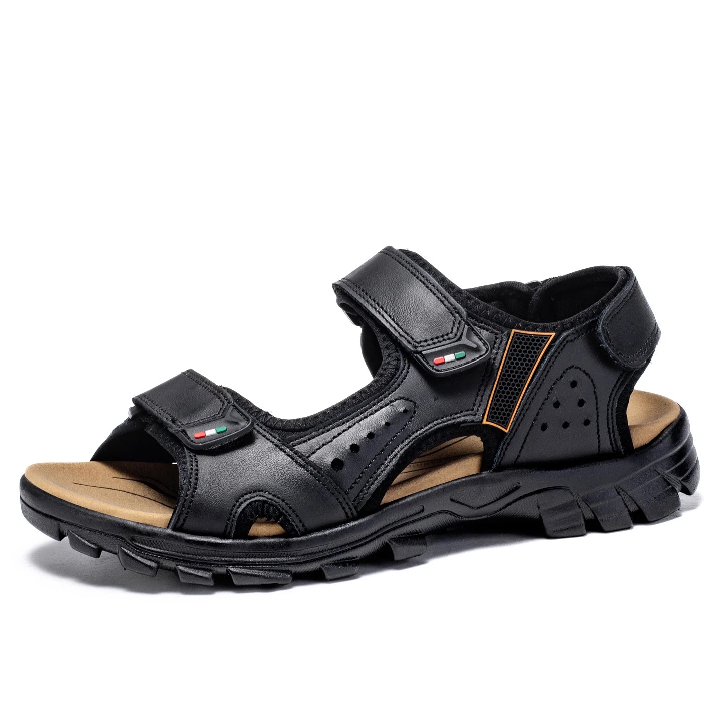Outdoor Summer Sandals Outdoor Men's Leather Beach Shoes Breathable Casual Sandalias Man Wading Shoes Non-slip Slippers Sandaly