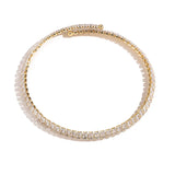 18K Gold Plated Brass Cubic Zirconia Necklace Ice Crystal Transparent Luxury Elegant Fashion Jewelry Gift For Women