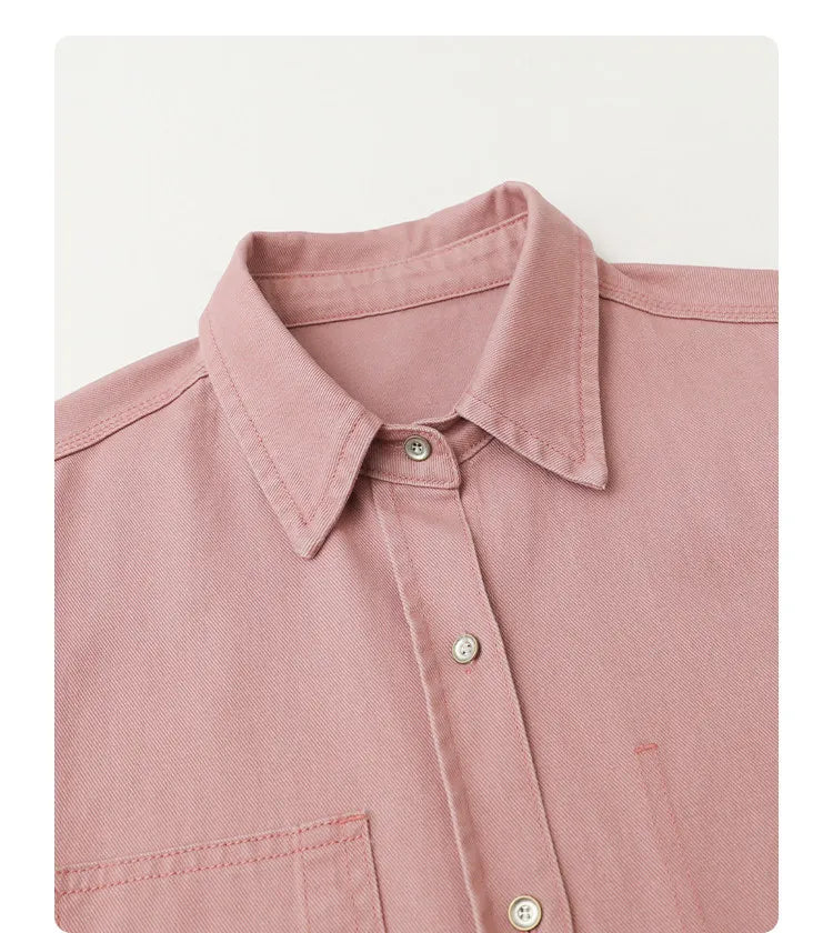 CHIC VEN Fashion Women Shirt Loose Casual Pink Long Sleeve Vintage Cotton Female Blouses Spring Summer 2026 Woman Jacket