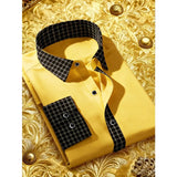 FGKKS Men Shirt Arrival Fashion Patchwork Tuxedo High Street Long Sleeve Smart Casual Elastic Man Business Dress Shirts