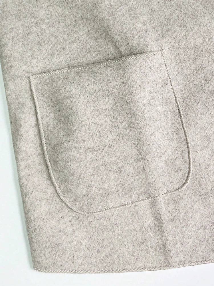 Classic Solid Short Woolen Coats for Woman Autumn Winter Warm Woman Clothing Button Up Female Coat Outfits New In Outerwears