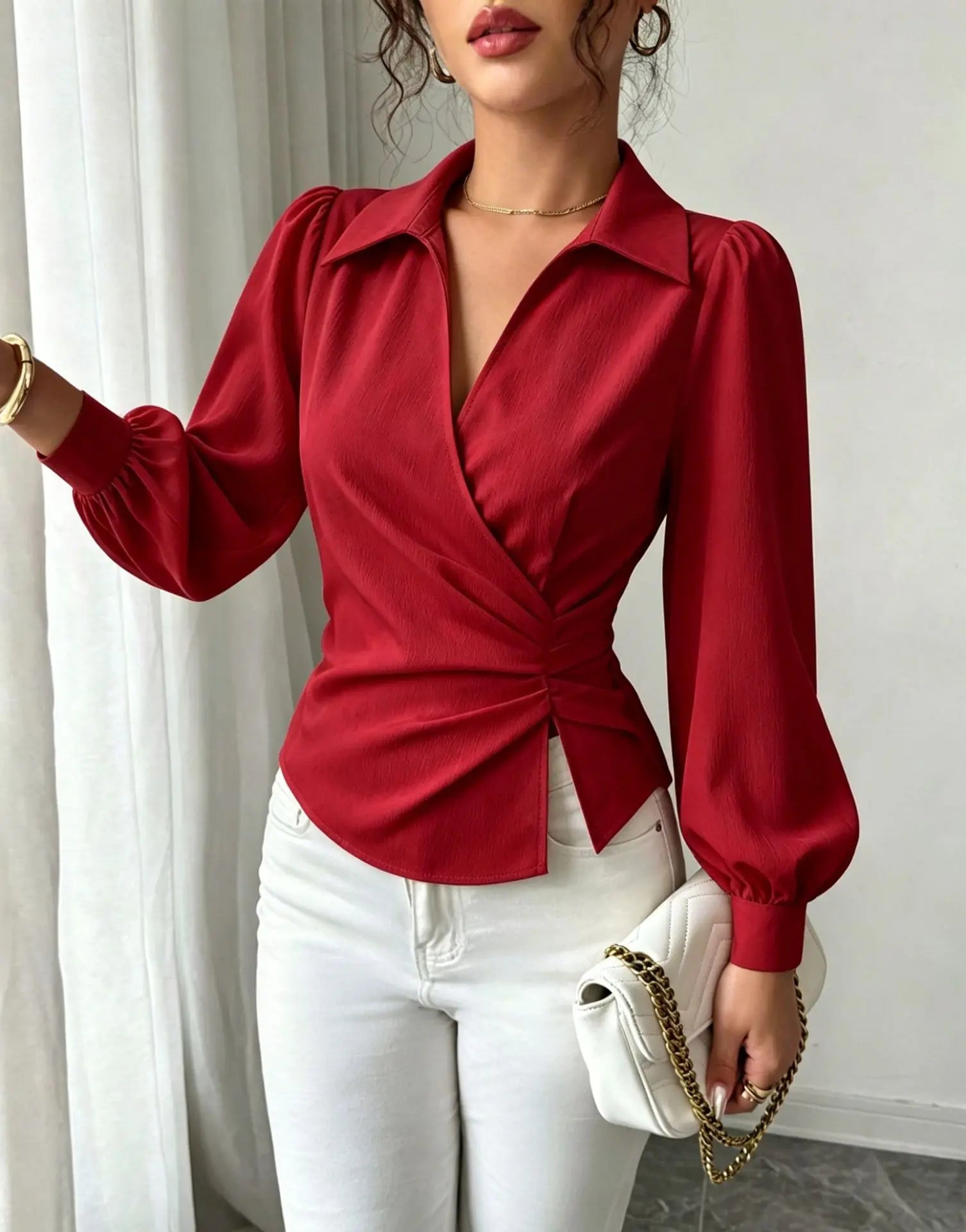 Fashion women Blouses and Shirts White Long Sleeve Blouse 2026 New Spring Autumn Basic Tops Chic Women's Shirt for Women office