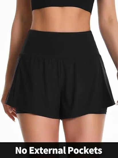 Anfilia 3" Women High Waisted Swim Board Shorts UPF 50+ Quick Dry Swim Trunks with Liner