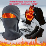 3Pcs Winter Sports Thermal Headgear, Gloves & Socks Set Outdoor Cycling Set Unisex Hat Scarf Gloves Men Women Cycling Warm Sets