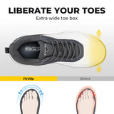 FitVille Men'S Wide Waterproof Spikeless Golf Shoes, High Traction Anti-Slip Sole, Shock Absorption Cushioning Arch Support Professional Golf Trainers, Roomy Toe Box For Wide & Fat Feet
