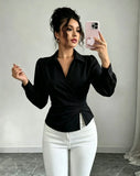 Fashion women Blouses and Shirts White Long Sleeve Blouse 2026 New Spring Autumn Basic Tops Chic Women's Shirt for Women office