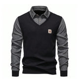 US Size Men's Polo Neck Pullover Autumn Winter Sweaters Striped Causal Shirts Pullover Sweaters New Jersey Knitwear