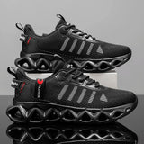 2026 New Unisex Striped Cut-out Sneakers, Breathable Mesh, Non-slip, Shock-absorbing Thick Sole, Stylish and Classic, Versatile for Fashion, Outdoor Jogging, Street Casual Sports Sneakers, Running Shoes