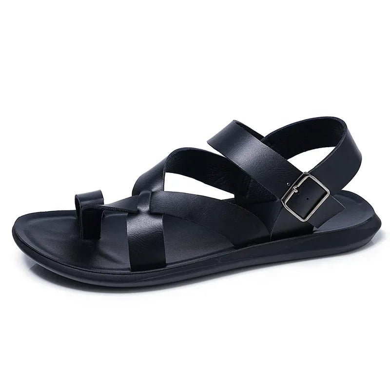 Summer Men Rome Genuine Leather Roman Sandals Gladiator 2024 Sandalias Romanas Hombre Flat Sandles Dropshipping