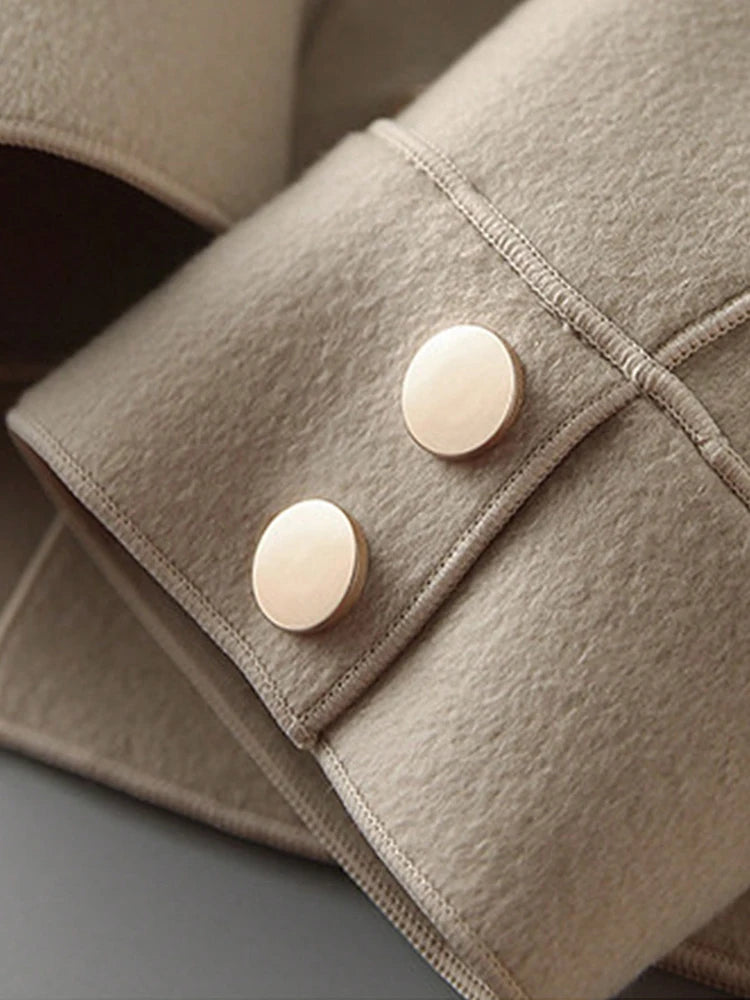 Classic Solid Short Woolen Coats for Woman Autumn Winter Warm Woman Clothing Button Up Female Coat Outfits New In Outerwears