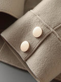 Classic Solid Short Woolen Coats for Woman Autumn Winter Warm Woman Clothing Button Up Female Coat Outfits New In Outerwears