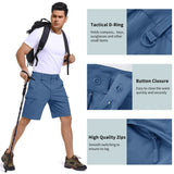 Men's Quick Dry Cargo Shorts Summer Waterproof Hiking Shorts Outdoor Multi-pockets Camping Training Work Shorts Man