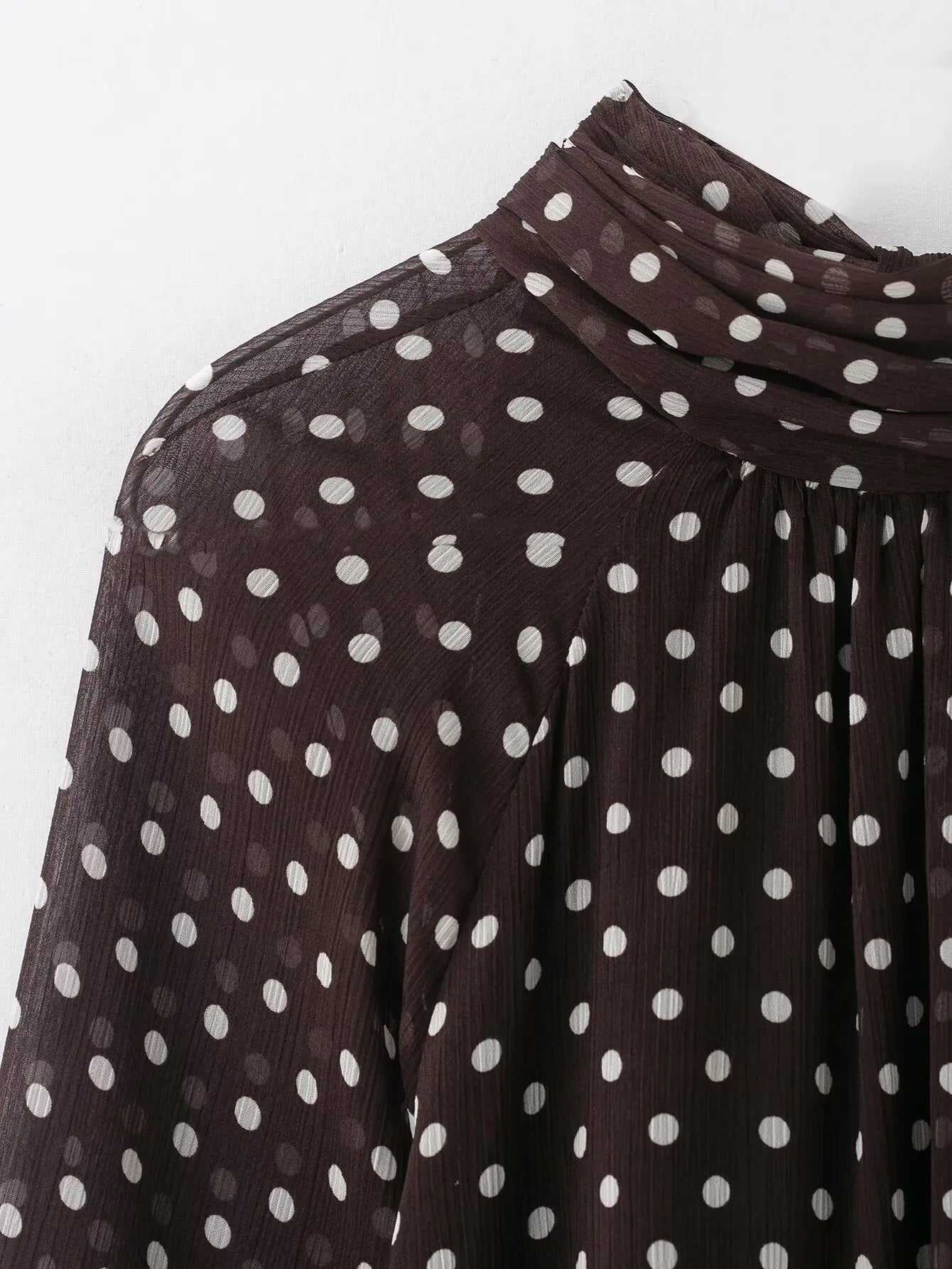 Women's Dots Printed Blouse Shirt Spring Autumn Fashion Long Sleeve Bow Lace-Up Blouse Shirt Lady Elegant High Street Blouses