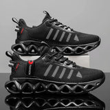 2026 New Unisex Striped Cut-out Sneakers, Breathable Mesh, Non-slip, Shock-absorbing Thick Sole, Stylish and Classic, Versatile for Fashion, Outdoor Jogging, Street Casual Sports Sneakers, Running Shoes