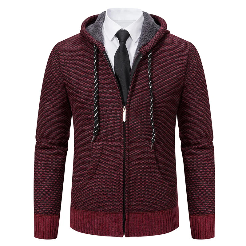Men's Knitted Cardigan Jacket Vintage Winter Sweater Coat Casual Turndown Collar Fleece Jackets Fashion Mens Autumn Outwear
