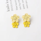 Simple Coffee Flower Drop Dangle Earrings for Women New Korean Fashion Jewelry Wedding Party Girl Elegant Jewelry Accessories