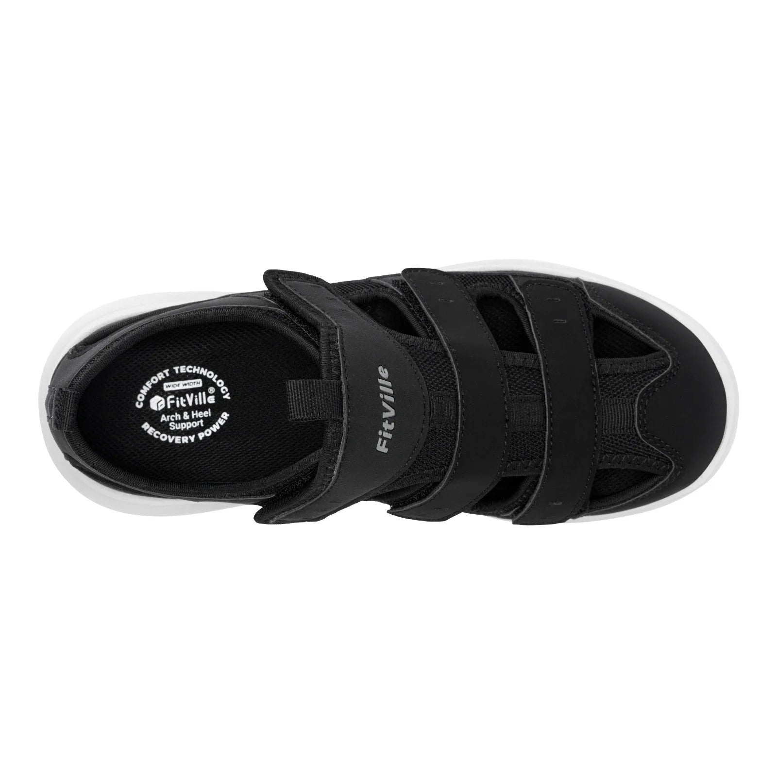 FitVille Summer Men's Wide Width Casual Diabetic Sandals, Lightweight Open Toe Sandals Built-in Arch Support, Effective Foot Pain Relief for Plantar Fasciitis, for Wide & Swollen Feet