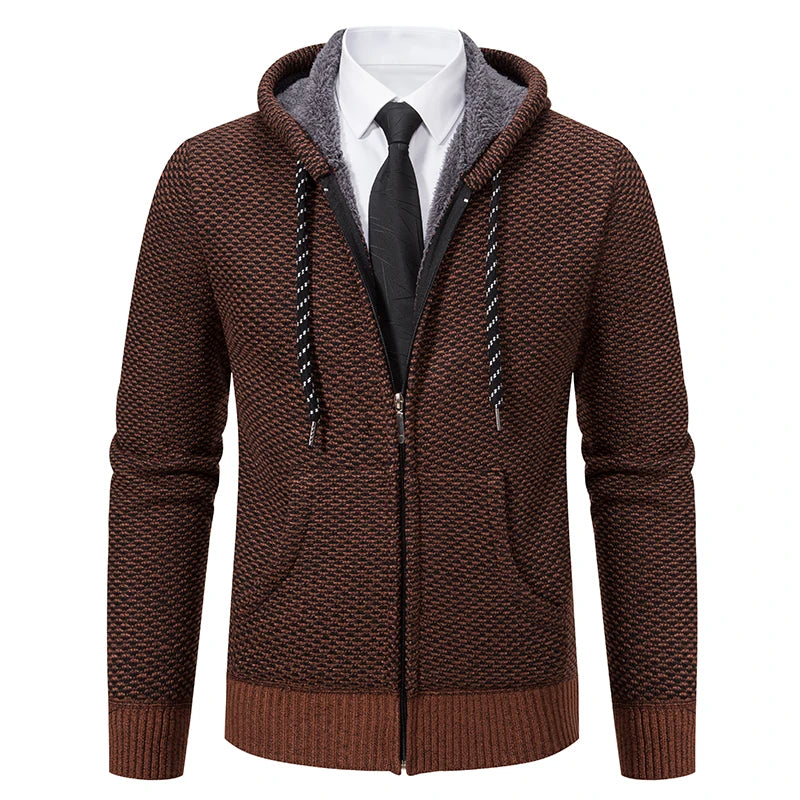 Men's Knitted Cardigan Jacket Vintage Winter Sweater Coat Casual Turndown Collar Fleece Jackets Fashion Mens Autumn Outwear