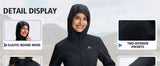 Pioneer Camp Women's Softshell Jacket Fleece Lined with Hood 30k Waterproof Lightweight Warm Windbreaker for Outdoor Hiking