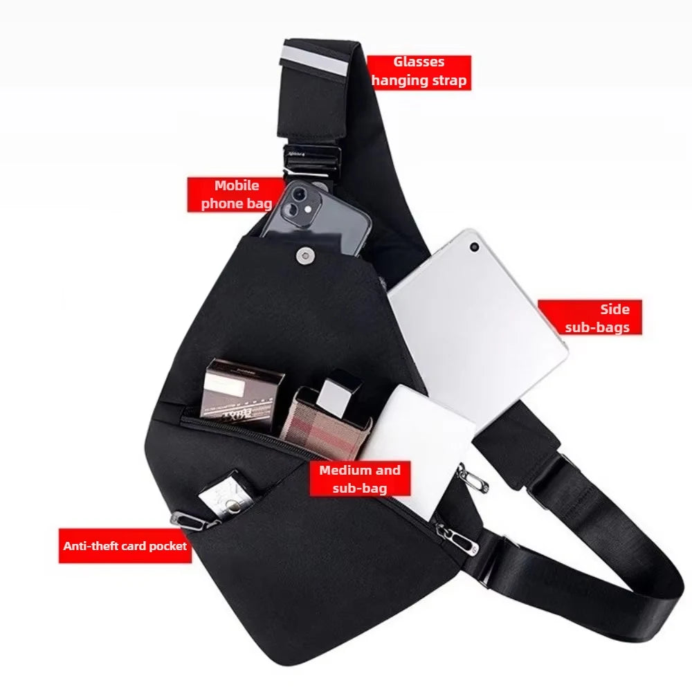 Sling Chest Bag Anti-theft Men Chest Bag Waterproof Tactical Sling Crossbody Bags Travel Cross Body Pack for Men