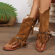 Flip Flops Sandals Fringes Thong Flats Shoes For Women Suede Tassels Womens Retro Casual Tassel Sandals
