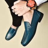 Genuine Leather Men Footwear Slip on Office Man Formal Shoes Wedding Party Men Dress Shoes Breath Driving Lazy Loafers Moccasins