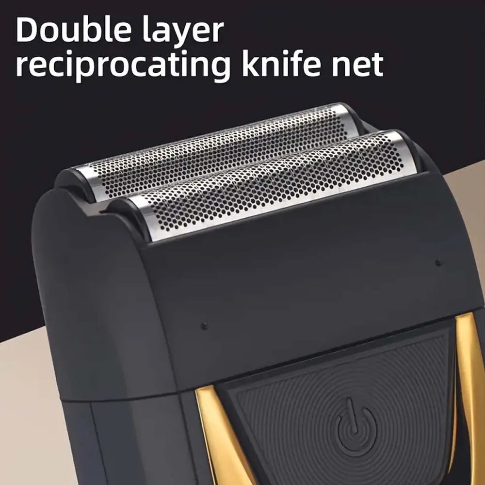 Professional Reciprocating Electric Shaver for Men, USB Rechargeable Foil Razor for Bald Head & Beard Trimming, Waterproof Grooming Tool with Dual Blades Father's Day Gift