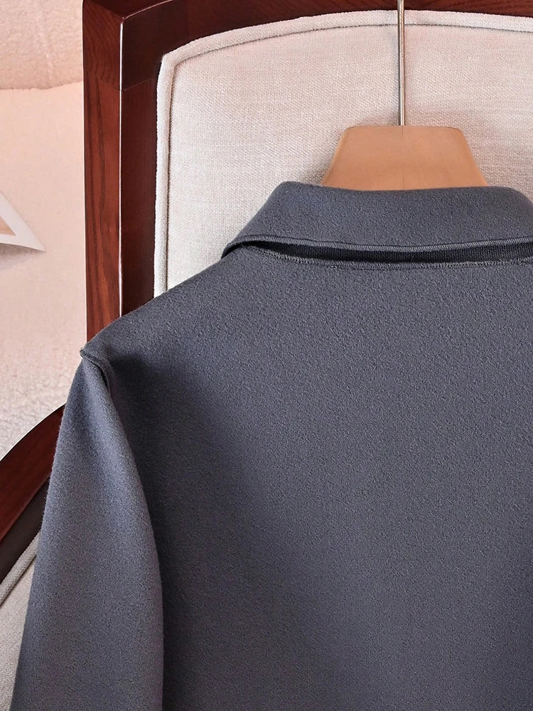 Classic Solid Short Woolen Coats for Woman Autumn Winter Warm Woman Clothing Button Up Female Coat Outfits New In Outerwears