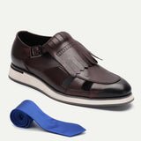 Classy Trending Mens Tassel Sandals Genuine Leather Buckle Strap Hollow Out Summer Casual Shoes for Men Comfortable Breathable