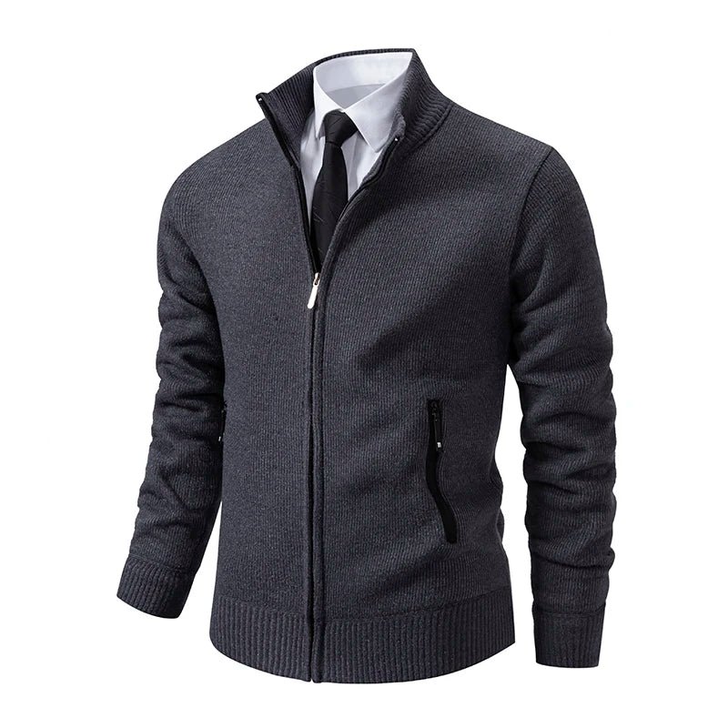 Men's Knitted Cardigan Jacket Vintage Winter Sweater Coat Casual Turndown Collar Fleece Jackets Fashion Mens Autumn Outwear