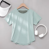 DRUR Yoga Tops Sportswear Woman Gym Shirts Breathable Quick Dry Short Sleeve Workout T Shirt Jogger Running T Shirt Yogawear New