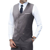 New Brand Dress Vests for Men Casual Slim Fit Mens Suit Vest Double Breasted Waistcoat Gilet Homme Formal Business Jacket