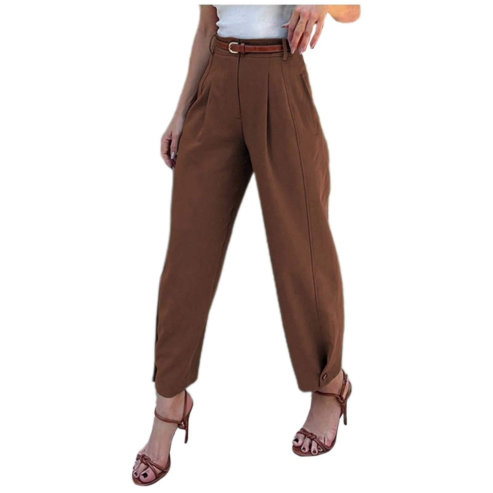 Elegant Women Pants Casual High Waisted Straight Pants Korean Fashion Solid Color Trousers Office Lady Baggy Pants Pantalones