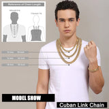 6-14mm Wide Stainless Steel Cuban Miami Chains Necklaces Mens Necklace Chain 316L Stainless Steel Hip Hop Necklace Gold Color