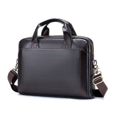 Men's leather handbag, top layer cowhide briefcase, leather laptop bag, diagonal cross office bag