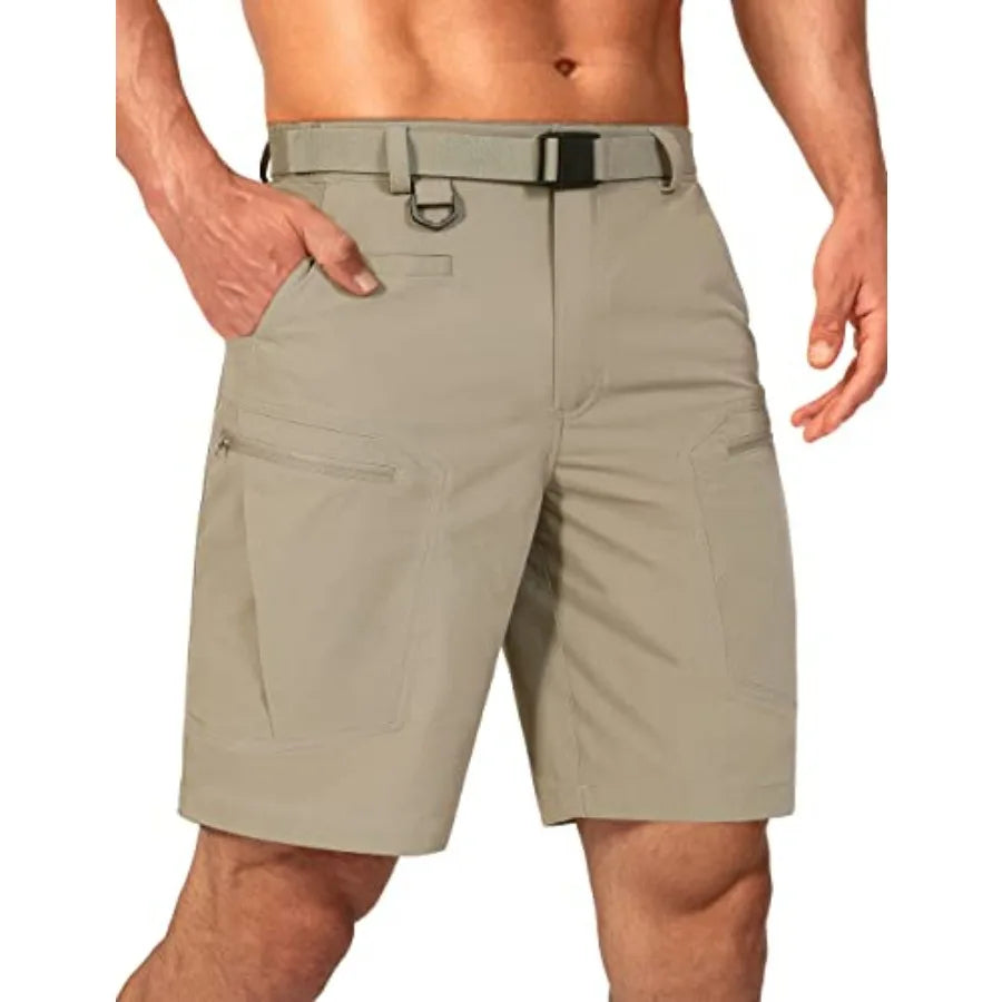 Mens Cargo Hiking Shorts Water Resistant Quick Dry Lightweight Breathable Tactical Shorts with Nylon Belt