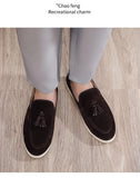 Fashion Men's Casual Shoes Suede Leather Men Classic British Style Tassels Loafers Moccasins Mens Outdoor Driving Flats