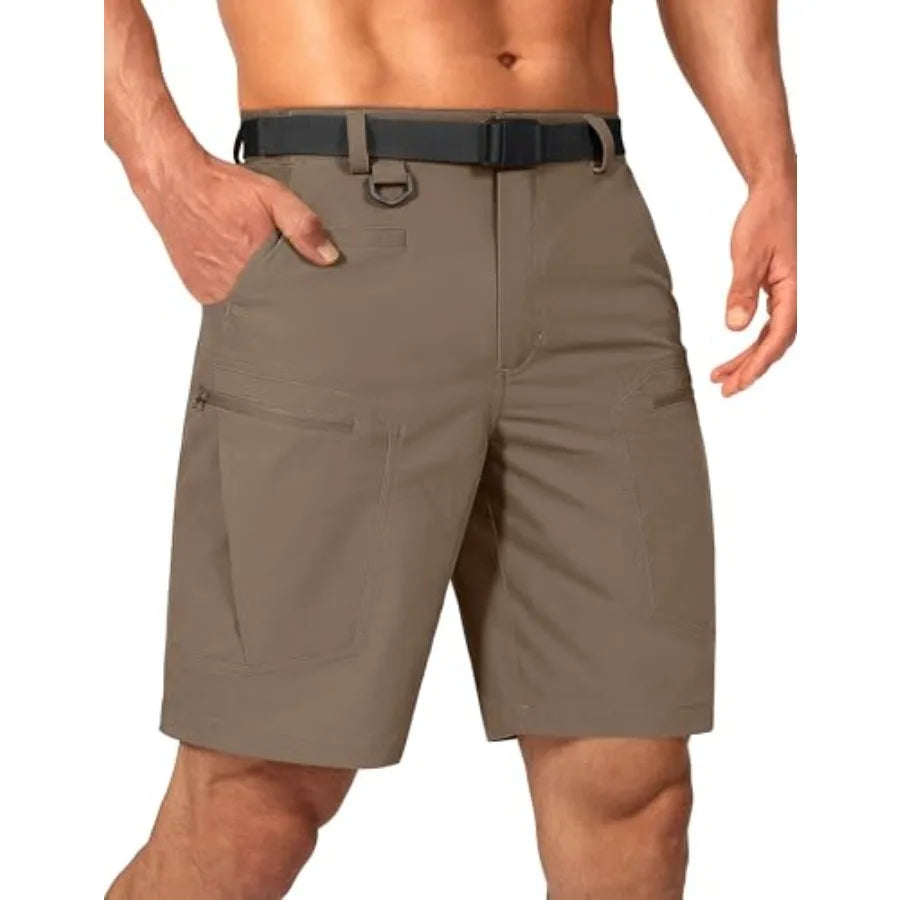 Mens Cargo Hiking Shorts Water Resistant Quick Dry Lightweight Breathable Tactical Shorts with Nylon Belt