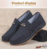 Men Canvas Slip On Shoes Breathable Non Slip Casual Walking Elderly Father Cloth Footwear