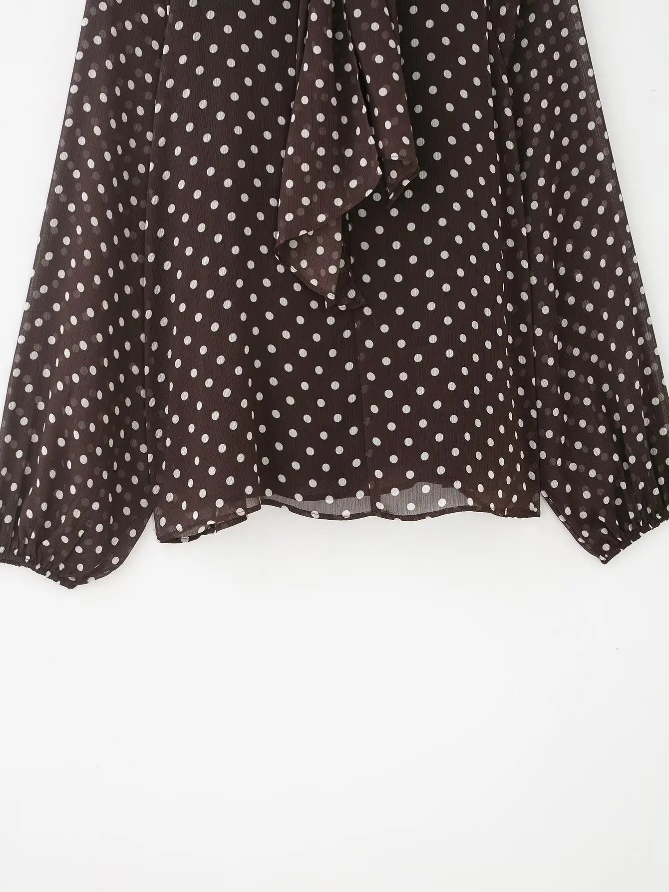 Women's Dots Printed Blouse Shirt Spring Autumn Fashion Long Sleeve Bow Lace-Up Blouse Shirt Lady Elegant High Street Blouses
