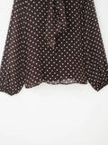 Women's Dots Printed Blouse Shirt Spring Autumn Fashion Long Sleeve Bow Lace-Up Blouse Shirt Lady Elegant High Street Blouses