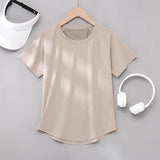 DRUR Yoga Tops Sportswear Woman Gym Shirts Breathable Quick Dry Short Sleeve Workout T Shirt Jogger Running T Shirt Yogawear New