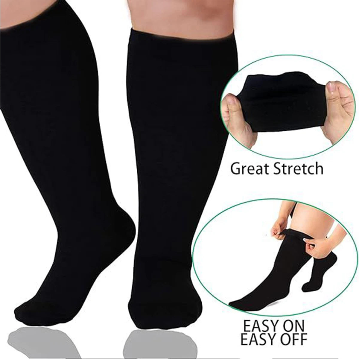 5 Pairs 2XL 3XL 4XL Plus Size Compression Socks Nurse Compression Socks Sport Ladies Men Women Running